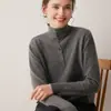 26 Otoño Invierno Nuevo Suéter de Punto Grueso Versátil 100% Cachemira con Cuello Alto para Mujer Diseño Sencillo de Color Sólido con Múltiples Botones