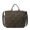 Bolsa Tote de Gran Capacidad para Estudiantes, Bolso de Hombro Trendy Estilo Coreano Acolchado de Algodón, Bolso de Mano Suave y Acogedor