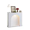 Gabinete de Chimenea de Crema Estilo Francés con Iluminación, Gabinete Decorativo para Almacenamiento en Sala de Estar, Gabinete de Entrada para Sesiones de Fotos, Habitación de Homestay Estilo Ins