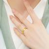 Anillo de Oro Arena Vietnamita Herencia de Método Antiguo Anillo Sencillo Nicho Accesible Diseño de Lujo Oro de Imitación Joyería Cerrada para Pareja