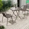 Mesas y Sillas de Exterior para Jardín, Patio, Balcón, Cafetería de Ratán para Ocio, Juego de Sillas de Café Impermeable y a Prueba de Sol