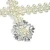 Cadena de cintura con perlas para mujer, elegante y decorativa, con diseño de flores, venta al por mayor.