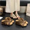 Sandalias de un solo tirante estilo retro francés, Nuevo estilo versátil de primavera, Zapatos de tacón alto con plataforma gruesa, Tacones gruesos elegantes para uso en exteriores