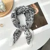 Lenço Quadrado de Seda Retrô Coreano com Estampa Paisley e Toque de Luxo, Combinado com uma Camisa, Lenço Quadrado Versátil para Cintura, Xale, Protetor de Pescoço