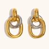 Venta caliente transfronteriza europea y americana, pendientes geométricos de bobinado en forma de O, de acero inoxidable, chapados en oro, de nicho, ligeros, de lujo, pendientes de temperamento, joyería para mujeres