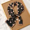 Pañuelo de Seda Estilo Francés Diadema Otoño Delgado Perezoso Vintage Pañuelo de Seda Pequeño Largo para Mujer Cinta Bufanda Decorativa Pañuelo de Cabeza Cinta