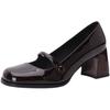 Primavera y Verano Nuevo Estilo Francés Retro Diseño Nicho Zapatos Mary Jane de Tacón Alto con Punta Cuadrada a la Moda para Mujer