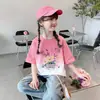 Ropa para Niñas Camiseta de Algodón Puro con Degradado de Manga Corta 2026 Nuevo Estilo Verano Linda Versátil Top para Niñas