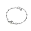 Pulseira Dupla Coração Estilo Simples e Doce Japonês e Coreano para Mulheres, Joia Pulseira Coração a Coração, Acessório Estilo Feriado de Luxo Leve em Forma de Coração