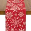 Nuevo e Innovador Caminero de Mesa Decorativo de Copo de Nieve Navideño, Mantel de Lino Duradero y Resistente, Exclusivamente para Ventas Transfronterizas