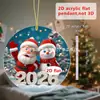 Natal Papai Noel Bem-vindo 2026 Acrílico Plano 2D Pingente para Carro Mochila Ornamento Decoração Adereços
