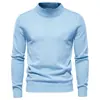 Suéter Gola Alta Liso Masculino Outono/Inverno 2025 Tricô Masculino Camisa Base Verde Militar