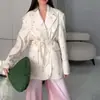 2026 Nueva Ropa de Verano para Mujer Ropa de Comercio Exterior Europea y Americana Blazer Elegante para el Trabajo Color Sólido Cuello de Corbata Chaqueta de Verano