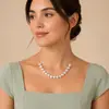 Moda Europeia e Americana temperamento elegante colar de pérola sintética em formato de coração de pêssego colar curto acessórios transfronteiriços em estoque atacado