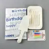 Bolsa de Carta Pastel de Cumpleaños Vajilla Cuchillo y Tenedor Desechables Plato Plato Vela de Cumpleaños Postre de Fiesta Tenedor de Cuchara para Pastel
