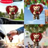 Colgante de Oso de Rosa Acrílica para el Día de San Valentín Transfronterizo Regalo Perfecto Adecuado para Mochila Llavero Colgante de Coche