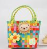 Bolso Tejido de Cesta Estilo Calle Xiaohongshu Bolso de Mano de Cesta Tejida Colorido Dibujo Animado Regalo DIY