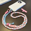 Cordão de Celular Personalizado de Tecido com Anel Duplo, Alça Transversal Ajustável, Patch Durável, Corrente de Celular Versátil para Uso Externo Anti-Perda