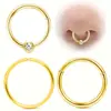 Europeu e Americano Transfronteiriço Amazon Moda Aço Inoxidável Conjunto de 3 Peças Banhado a Ouro Zircônia Piercing Argola de Nariz Joia terno