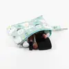 Bolsa de Cosméticos y Neceser Impermeable con Estampado de Gato de Dibujos Animados Verde Fresco