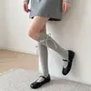 Calcetines Elásticos para Piernas Amigables con la Piel de Primavera y Verano, Calcetines JK Estilo Academia con Lazo Estilo Japonés, Calcetines Largos Transpirables Moldeadores Juveniles