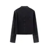 Ins Transfronterizo Europeo y Americano 2026 Nueva Moda Elegante Ropa de Mujer al por Mayor Chaqueta Corta de Mezclilla Estampada Botonada de Doble Botonadura