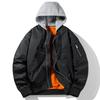 2028 Talla Grande Chaqueta Bomber para Hombre Traje de Vuelo Primavera y Otoño Chaqueta con Cuello de Béisbol Capucha Desmontable Traje de Béisbol