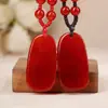 Joyería Qinpei Yin Yang Natural Cinco Elementos Ágata Roja Dragón y Fénix Jade de la Paz Colgante Colgante para Hombres y Mujeres Collar de Pareja
