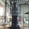 Par de Esculturas Grandes de Leão em Latão para Decoração de Entrada de Empresa Hoteleira