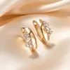 Xuping Brazaletes Rusos Transfronterizos para Oreja, Aros Color Oro de 18K con Incrustaciones de Diamantes, Joyería de Lujo Ligero de Alta Gama al por Mayor para Mujeres