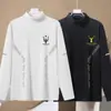 280g Terciopelo AlemánOtoño/Invierno Doble Cara Cepillado Terciopelo Cuello Alto Manga Larga para Hombre Caliente Capa Base Ropa de Otoño Camiseta Interior