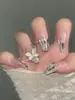 Explosiones del libro de Little Red Riding, armadura de desgaste, sentido avanzado, ojo de gato, piezas de manicura pura hechas a mano, flores en flor, piezas de uñas usables de diamantes