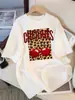 Estampado de Leopardo Cereza Diseño Creativo Camiseta para Mujer Algodón Camiseta Casual Verano Cuello Redondo Streetwear Suave Oversize Manga Corta