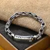 Pulsera Cuadrada de Seis Caracteres Mantra de Nuevo Estilo Transfronteriza Amuleto para Hombre Joyería de Plata Casual Versátil de Moda para Hombre