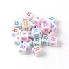 Acrílico 10mm Coloridas Letra Única Cuadradas Grandes Cuentas de Letra Pulsera de Cuentas DIY en Inglés Accesorios de Colgantes Pequeños