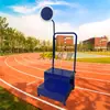 Bloque de salida grueso antideslizante móvil de cuatro ruedas con pantalla de humo simple retráctil para equipo de árbitro de competiciones de atletismo escolar