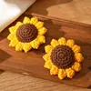 Cabeça de girassol de crochê feita à mão transfronteiriça flor de fio flor artificial temporada de formatura flor de tricô acessórios DIY