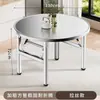 Mesa Quadrada Dobrável de Aço Inoxidável 304 Mesa de Jantar Cantina Churrasqueira Barraca Casa de Aluguel Mesa para Comer Aprender Escrever