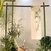Molduras Decorativas de Bambu, Fundos de Bambu para Festivais, Suportes de Bambu Amarelos, Estruturas de Bambu para Eventos ao Ar Livre, Suportes de Exposição em Estilo Antigo