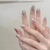 Parche para Uñas Falsas Desmontable, Estilo Simple, Color Nude Corto, Transparente Hielo Blanqueador, Para Uso Diario de Estudiantes