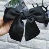 Pinza para el pelo de estilo coreano color vino tinto con lazo grande para la parte trasera de la cabeza, pinza de resorte de satén, pinza superior, accesorios para el pelo lindos y dulces, tocado