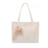Bolsa Grande de Aula para Estudantes Feminina 2025 Verão Nova Bolsa de Ombro Único Axila com Listras Bolsa Tote Casual para o Dia a Dia