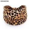Diadema Deportiva con Estampado de Leopardo Transfronteriza de Amazon Estilo Europeo y Americano Anudada Ancha Elástica Absorbente de Sudor Pañuelo de Cabeza Venta al por Mayor