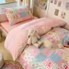Juego de ropa de cama de tres piezas para dormitorio de estudiante universitario, sábanas de algodón puro, funda de edredón, sábana bajera, nuevo modelo 2026, adecuado para todas las estaciones