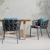 Muebles de Mesa y Sillas para Patio de Villa al Aire Libre Nórdica B&B Playa Costa Mesa de Comedor Sillas de Comedor Terraza al Aire Libre Sillas de Ratán Creativo