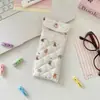 5758 Bolsa Acolchoada Estampada de Desenho Animado para Óculos, Macia e Moderna para Meninas, Bolsa Portátil para Óculos de Sol, Bolsa de Armazenamento Anti-Pressão para Estojo de Óculos