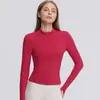 Top de yoga transfronteiriço para mulheres, modelador, gola alta, corte justo, manga longa, fitness, proteção solar, peça externa, corrida, esportes, jaqueta casual
