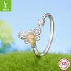 Original Primavera Novo 925 Prata Esterlina Abelha Abertura Anel Luz Luxo Requintado Natural Jade Anel Explosões Transfronteiriças