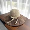 2024 novo chapéu de sol listrado com costura anti-ultravioleta para o verão, chapéu de sol feminino para atividades ao ar livre