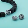 Nuevas Cuentas de Plata de Ley S925 Plata Tailandesa Retro Corazón Hueco Viejo Forma de Platillo Volador Cuentas Planas Pulsera DIY Accesorios de Plata